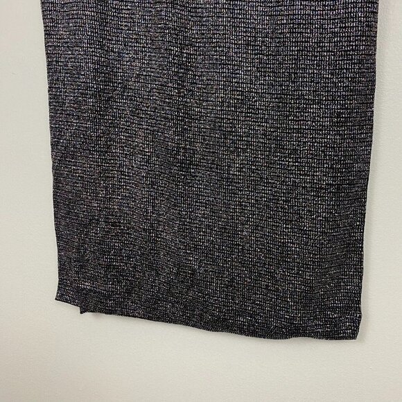 Lama Jouni Slinky Maxi Skirt Medium Black Silver Sparkly Holiday High Slits NEW - Picture 8 of 16
